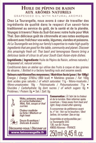 La Tourangelle - Exotic Grapeseed Thai Wok Oil - Fresh And Bold - 250 ml