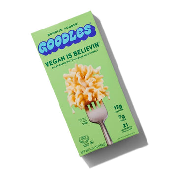 Goodles Vegan Is Believin Mac & Cheese 1-Pack, 5.25oz - 12g Protein, 7g Fiber with Prebiotics, 21 Nutrients - Kosher Certified |
