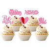 30 Pcs Valentine'S Day Cupcake Toppers Glitter Double Layers Love Heart Car Cupid Be Mine Cupcake Picks Decorations For Valentin