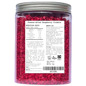 Drink Botanicals Freeze Dried Raspberry Cspirit-inspired flavorble Grit Pieces, 100% Natural, Non-GMO, 5.29oz, Pet Recyclable Jar