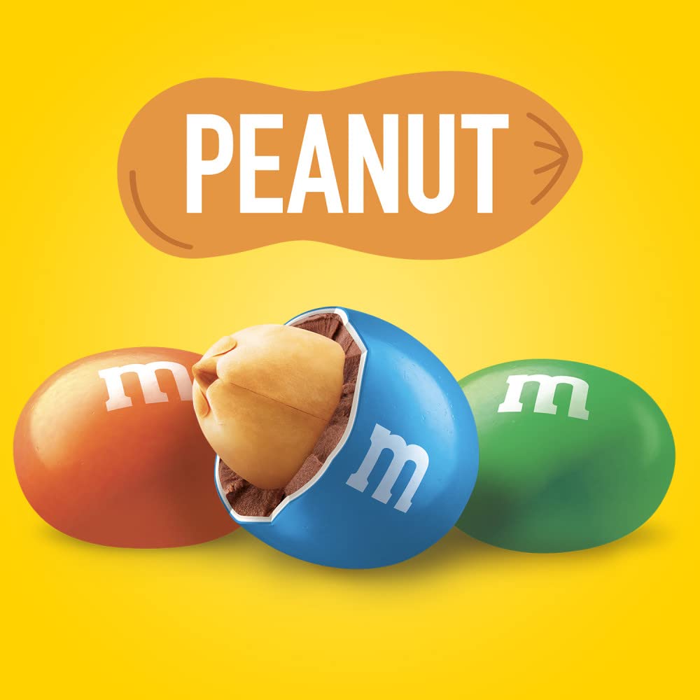 M&M'S Peanut Chocolate Candy, Full Size, Pack Of 24 Bulk Candy Chocolate