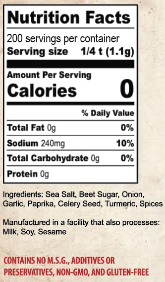 Dads Seasonings Classic American Seasoning Salt BBQ Rub, Sea Salt & Garlic, 6.5oz