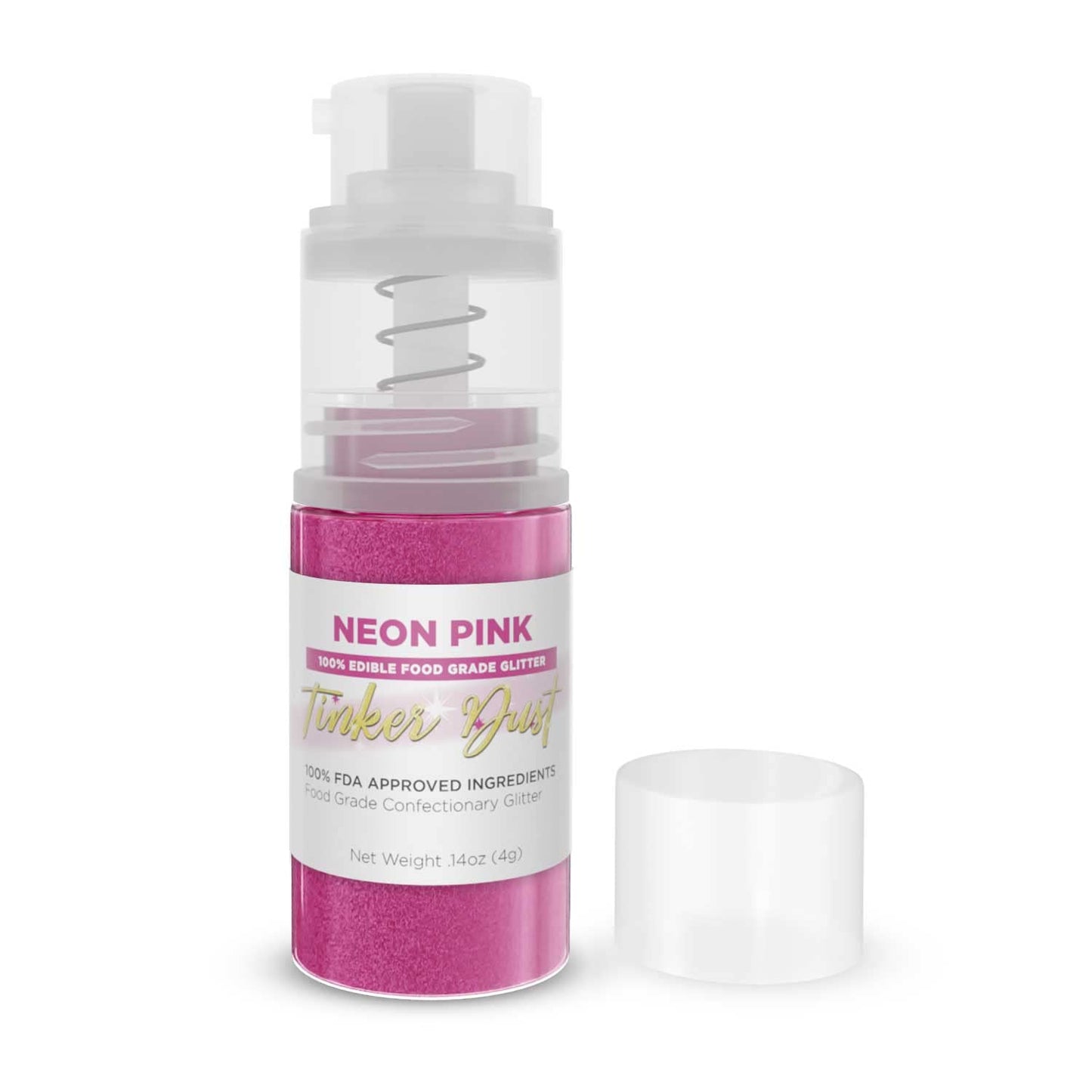 Brew Glitter - Neon Pink (4G 1X Mini Pump) Edible Glitter For Desserts, Beverages, Cupcakes, Cake Pops And Cookies By Bakell