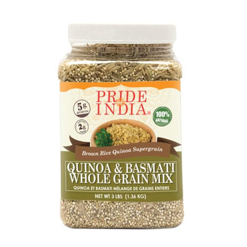 Pride Of India - Pack Of 6 - Quinoa & Basmati Whole Grain Mix - Brown Rice Quinoa Supergrain, 3 Lbs Jar