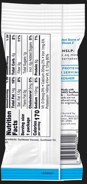 SUNRICH SNACKS Roasted & Salted Travel Snack Packs, 150 Count, Non-GMO, Kosher, Nut & Peanut Free, Rich in Vitamin E, Protein & Fiber