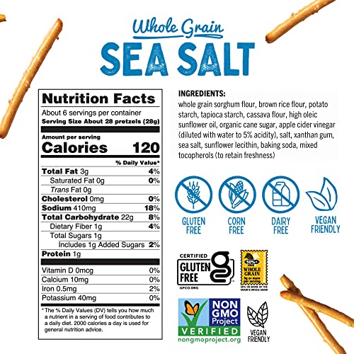 Quinn Snacks Non-Gmo And Gluten Free Pretzels, Classic Sea Salt, 7 Ounce