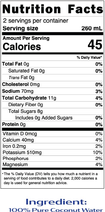 Wai Koko Coconut Water 100% Pure Coconut Water, 17.5 Fl Oz (Pack of 12)