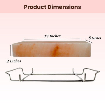 Pohs Himalayan Pink Rock Salt Block For Grilling, Searing, Cooking, Bbq, Hot And Cold Serving | Himalayan Salt Slab With Premium