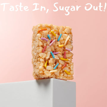 Skinny Crispy Birthday Cake Rice Treats - Low Sugar (4G), Vegan, Gluten-Free, Dairy-Free, Non-Gmo, Top 9 Allergen-Free, Healthy