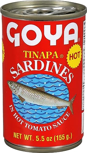 Goya Foods Sardines In Hot Tomato Sauce, 5.5 Ounce (Pack Of 50)