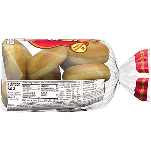 Thomas Plain Mini Bagels, 10 Pre-Sliced Mini Bagels with No High Fructose Corn Syrup, 15 Oz Bag