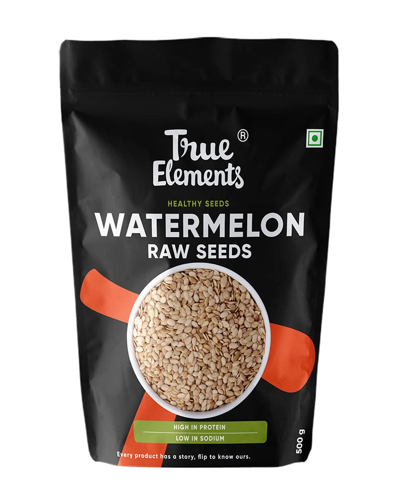 True Elements Watermelon Seeds 500g - High in Protein Seeds | Raw Watermelon Seeds for Eating | Magaj Seeds | Non - GMO | Raw se