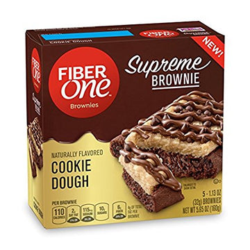 Fiber One Supreme Brownie Cookie Dough, (2 Pack) 5.65 Oz. Boxes