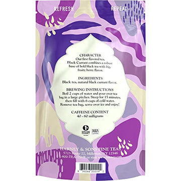 Harney & Sons Black Currant Fresh Brew Iced Tea | 15Ct, Brews Up To 30 Quarts Of Iced Tea