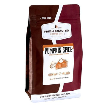 Fresh Roasted Coffee, Pumpkin Spice Flavored Coffee, 12 Oz, Medium Roast, Kosher, Whole Bean