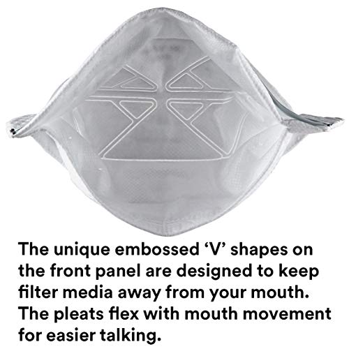 3M N95 Respirator, Vflex Particulate Respirator 9105, Disposable, Sweeping, Sanding, Grinding, Sawing, Bagging, Dust, 50/Box