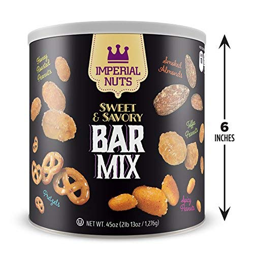 Imperial Nuts Sweet & Savory Bar Mix - Smoked Almonds, Pretzels, Toffee Peanuts - 45 Ounce (Pack of 1)