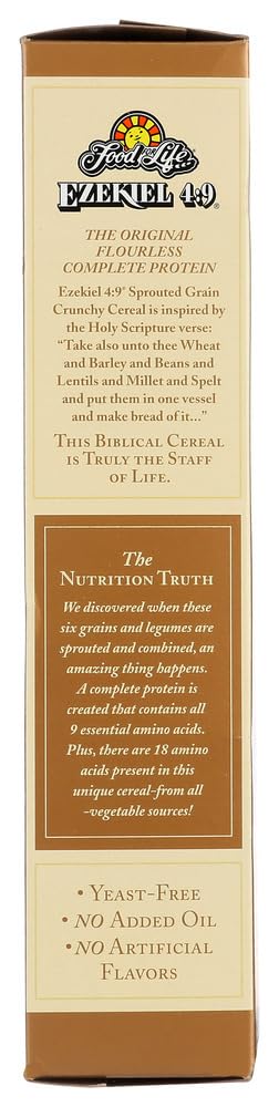 Food For Life Ezekiel 4:9 Sprouted Crunchy Cereal, Almond, Vegan Friendly, Kosher, Usda Certified Organic, Non-Gmo, 16 Ounce (Pack Of 6)