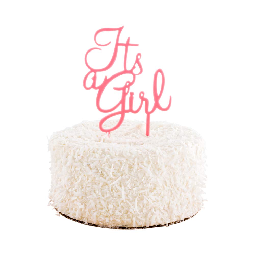 Top Cake Baby Cake Topper, 1 Sturdy Cake Topper - For Gender Reveal Parties, Dessert Decoration, Pink Acrylic Baby Shower Cake T