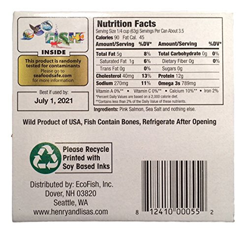 Henry & Lisa's Natural Seafood Traditional Style Wild Alaskan Pink Salmon, 7.5 Ounce (Pack of 12)