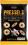 Dream Pretzels Pressels Baked Pretzel Chips, Everything Seasoned, Mini Thin Crisps, Gourmet Snack Bites, Vegan, Low Sodium, Pack