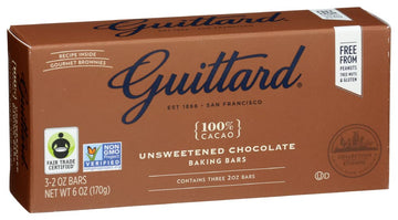Guittard, Bar Chocolate Baking Unsweetened Gluten Free, 6 Ounce