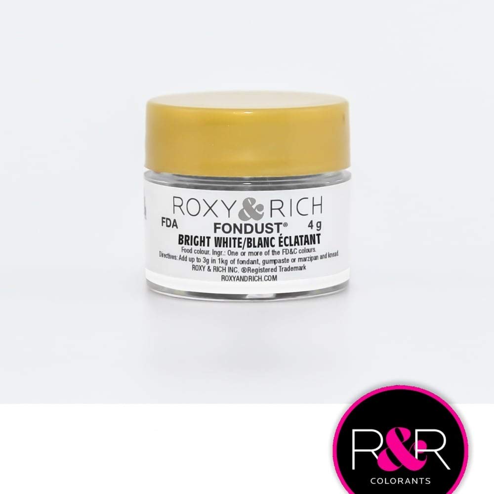 Roxy & Rich Fondust Powder Food Color Bright White, 4 Grams