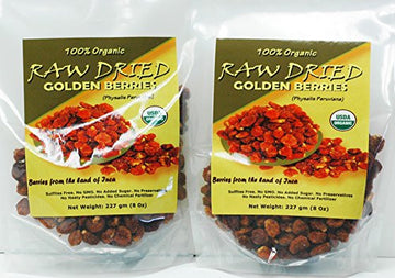 Indus Organics Golden Berries, 8 Oz (X2 Of Bags), Sulfite Free, No Added Sugar, Premium Grade, Freshly Packed