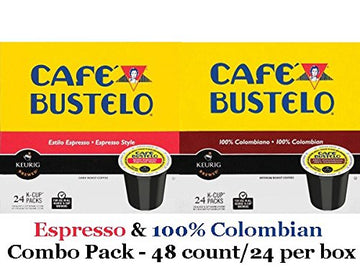 Caf Bustelo Cafe Bustelo - Espresso & 100% Colombian K-Cup Combo Pack For Keurig 2.0 - 48 Count/24 Per Box