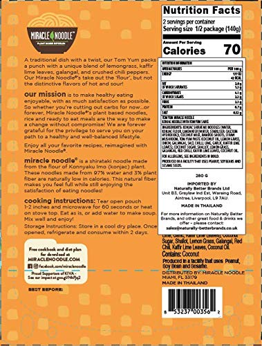 Miracle Noodle Ready-To-Eat Meal Thai Tom Yum Soup, 0.56 Lb