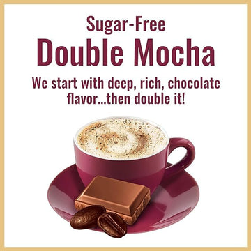 Hills Bros Instant Sugar-Free Double Mocha Cappuccino Mix, Easy to Use, Enjoy Coffeehouse Flavor from Home, Frothy and 10 g of C