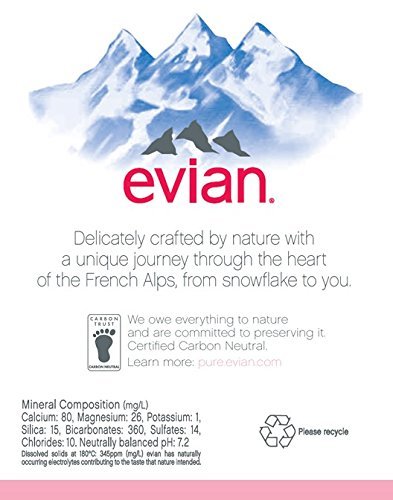 Evian Natural Spring Water 1.5 Liter / 50.7 Oz Bottles - Pack Of 12