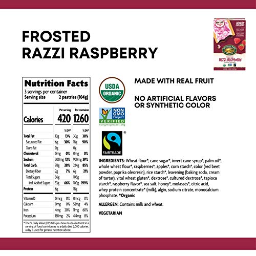 Nature   s Path Frosted Razzi Raspberry Toaster Pastries, Healthy, Organic, 11-Ounce Box (Pack of 12)