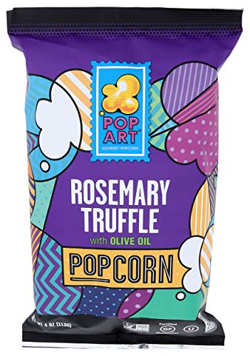 Pop Art Snacks Gourmet Popcorn - Rosemary Truffle With Olive Oil - Gluten Free Vegan Popcorn - Flavored Snacks For Adults, Kids,