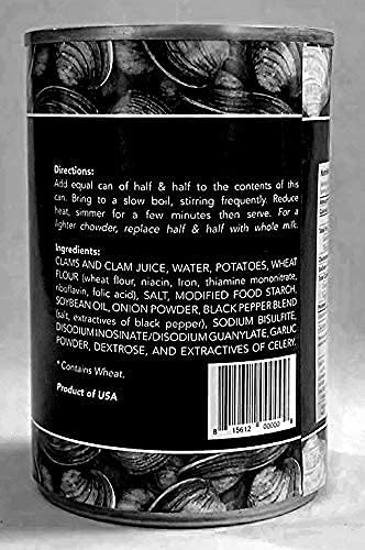 The Black Pearl Clam Chowder, New England Style, Condensed Soup, 15 Ounce (Pack of 6) - Famous Flavor, Perfect for Quick Meals