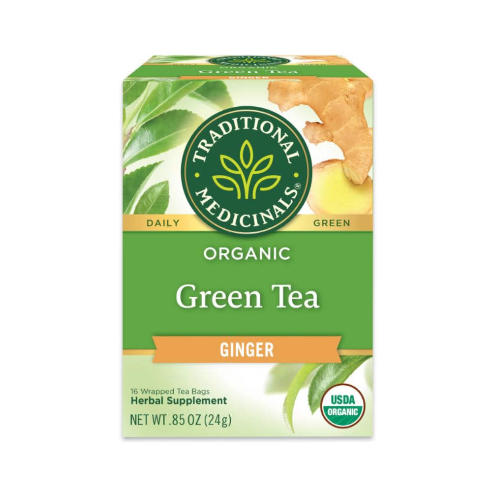 Traditional Medicinals Green Tea With Ginger Green Tea Organic, 16 Ct