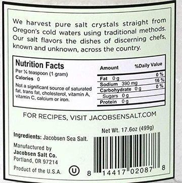 Jacobsen Salt Co. Pure Flake Finishing Salt, 17.6 Ounce