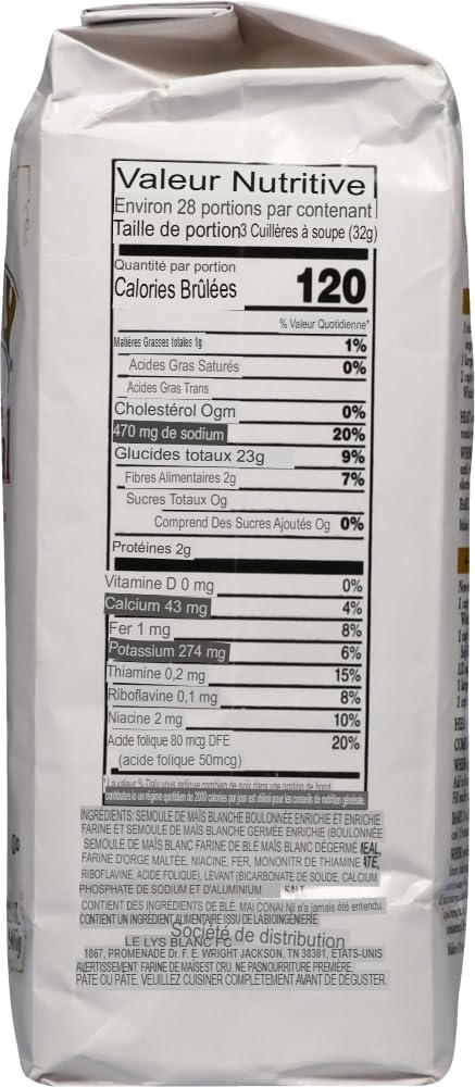 White Lily Enriched White Self-Rising Cornmeal Mix Bag, 5 lb