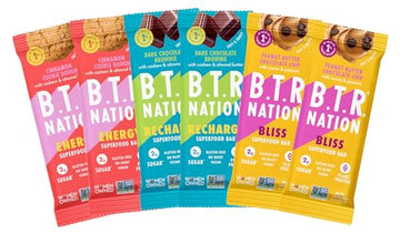 B.T.R. Nation Bar Superfood Keto Protein Bars, Plant Based Vegan Protein - | 6 pack (Sampler Pack) | Low Carb Food, Low Calorie,