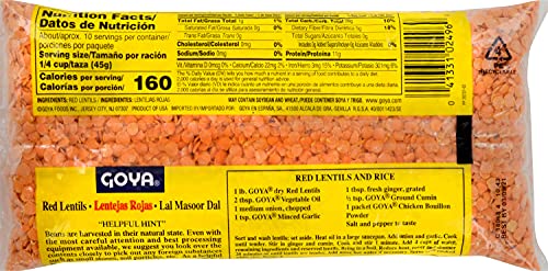 Goya Foods Red Lentils, Dry, 16 Ounce (Pack Of 24)