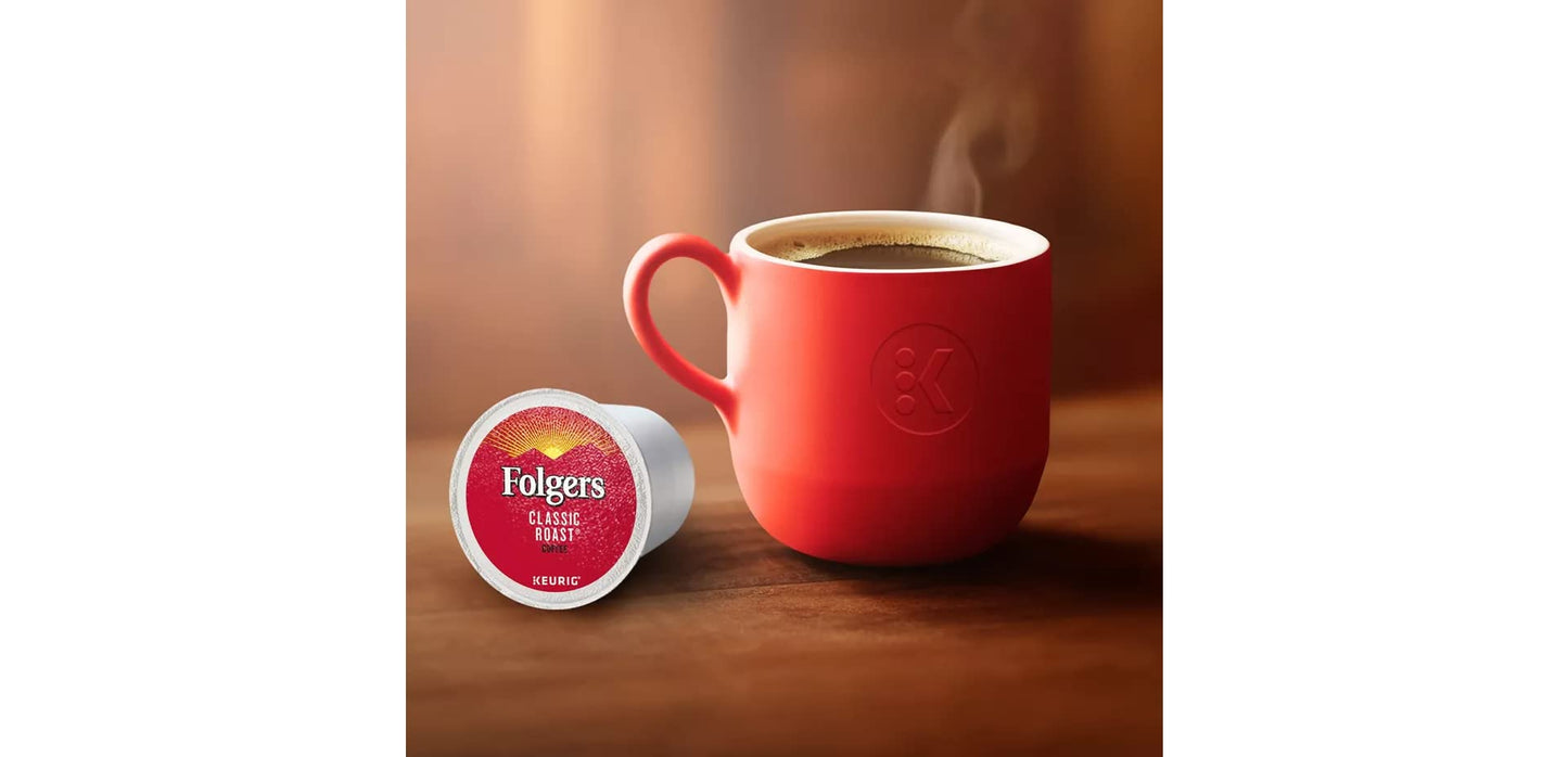 Folgers Classic Roast K-Cup for Keurig malt-inspired, 48 Count, Pack of 1