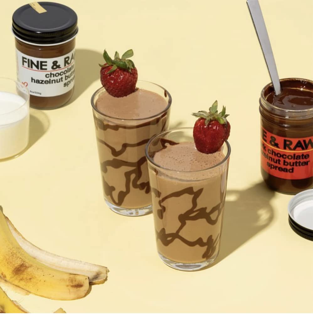 Fine & Raw Chocolate Hazelnut Butter Spread 8 Ounce - Clean Ingredients, Vegan, And Organic Chocolate Hazelnut Spread, Healthy C