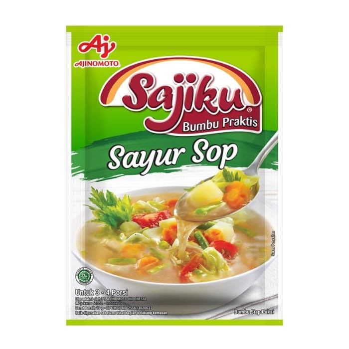 Sajiku Bumbu Sayur Sop Vegetable Soup Seasoning, 19 gram (Pack of 4)