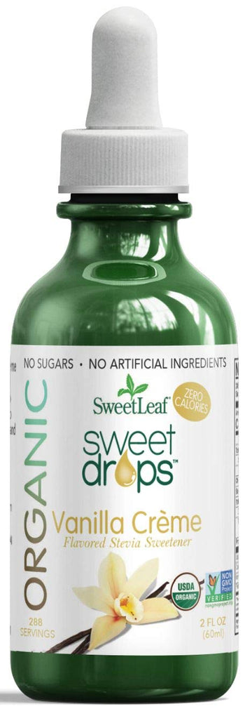 Sweetleaf Organic Sweet Drops - Flavored Stevia Liquid Sweetener, Stevia Extract, Zero Calorie, Keto Friendly, Non Gmo, Natural Flavor, Sugar Alternative - Vanilla Creme, 2 Fl Oz (Pack Of 1)