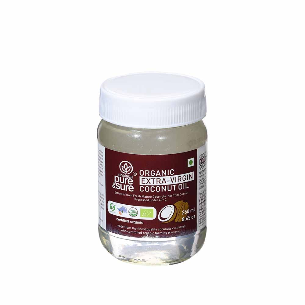 Pure & Sure Cold Pressed Extra Virgin Coconut Oil 250ml | 100% Natural, Organic & Pure Nariyal Tel | Used for Cooking, Skin, Hai