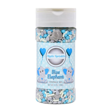Mystic Sprinkles Baby Shower Sprinkle Mixes (Blue Elephant Sprinkle Mix 3.7Oz)