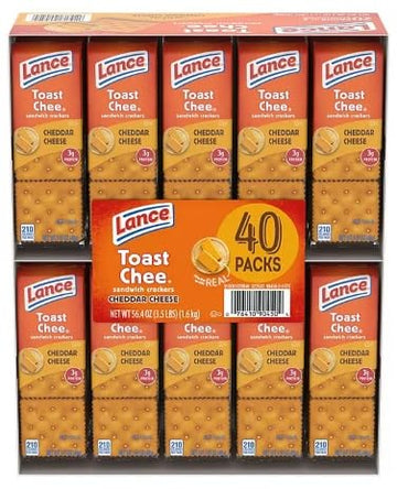 Sandwich Crackers ToastChee Cheddar Cheese, 1.41 oz., 40 pack