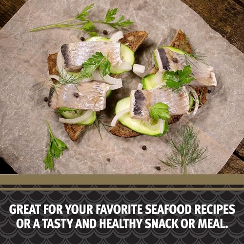 Brunswick Herring Fillets In Lemon & Cracked Pepper, 3.53 Oz Can - 15G Protein Per Serving - Gluten Free, Keto Friendly - Great