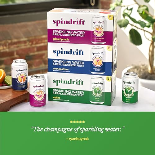 Spindrift Mocktail Variety Pack, 12 Fl Oz Cans, 24 Pack - Refreshing Non-Alcoholic Beverages