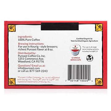 Puroast Low Acid Coffee| French Single Serve Pods | Dark Roast | High Antioxidants & High Ph |No Bitter Aftertaste | Reduced Heartburn & Gerd Friendly | 24 Count - Compatible With Keurig Brewer